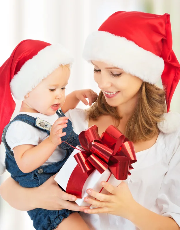 christmas mom and baby
