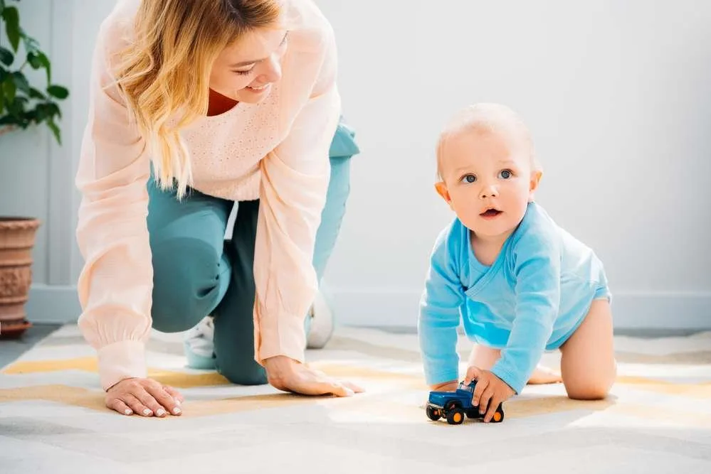 Mom and Baby Crawling