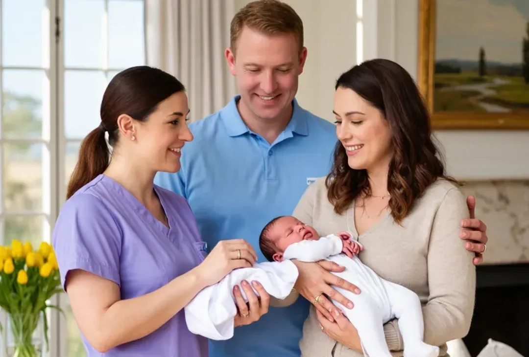 Motherhood Center Doula with family and baby