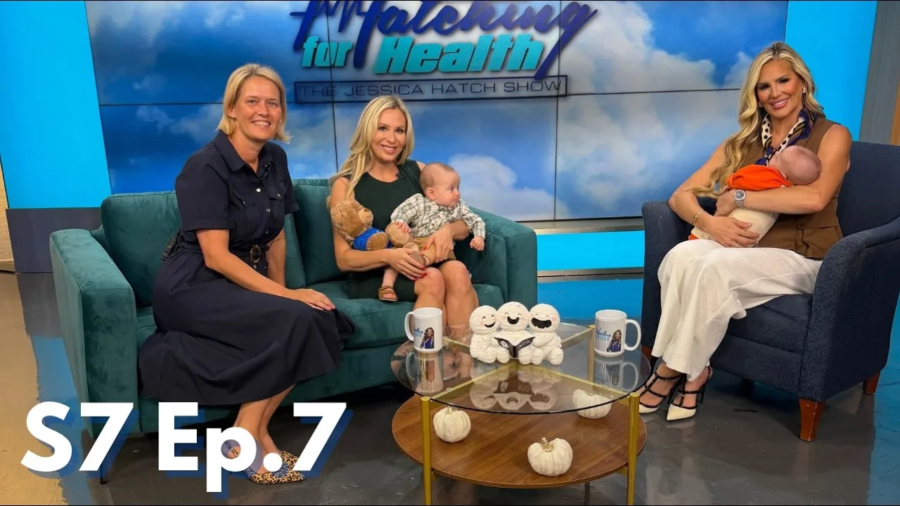 Gabriela Gerhart, Lauren Martinez and host Jessica Hatch on the Hatching For Health set, Season 7 Episode 7