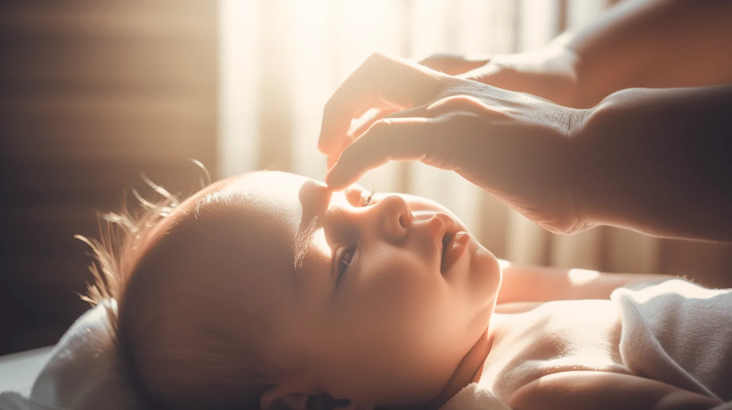 Baby getting infant massage