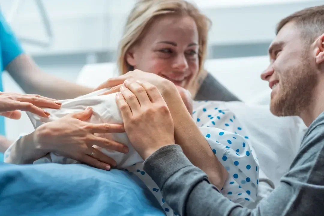 New parents in delivery room