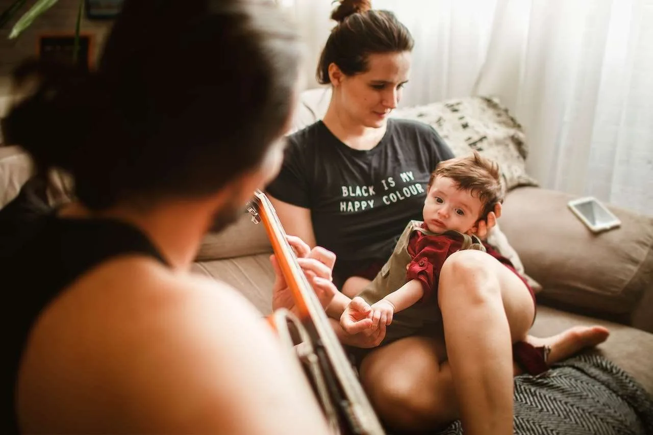 Playing music for baby