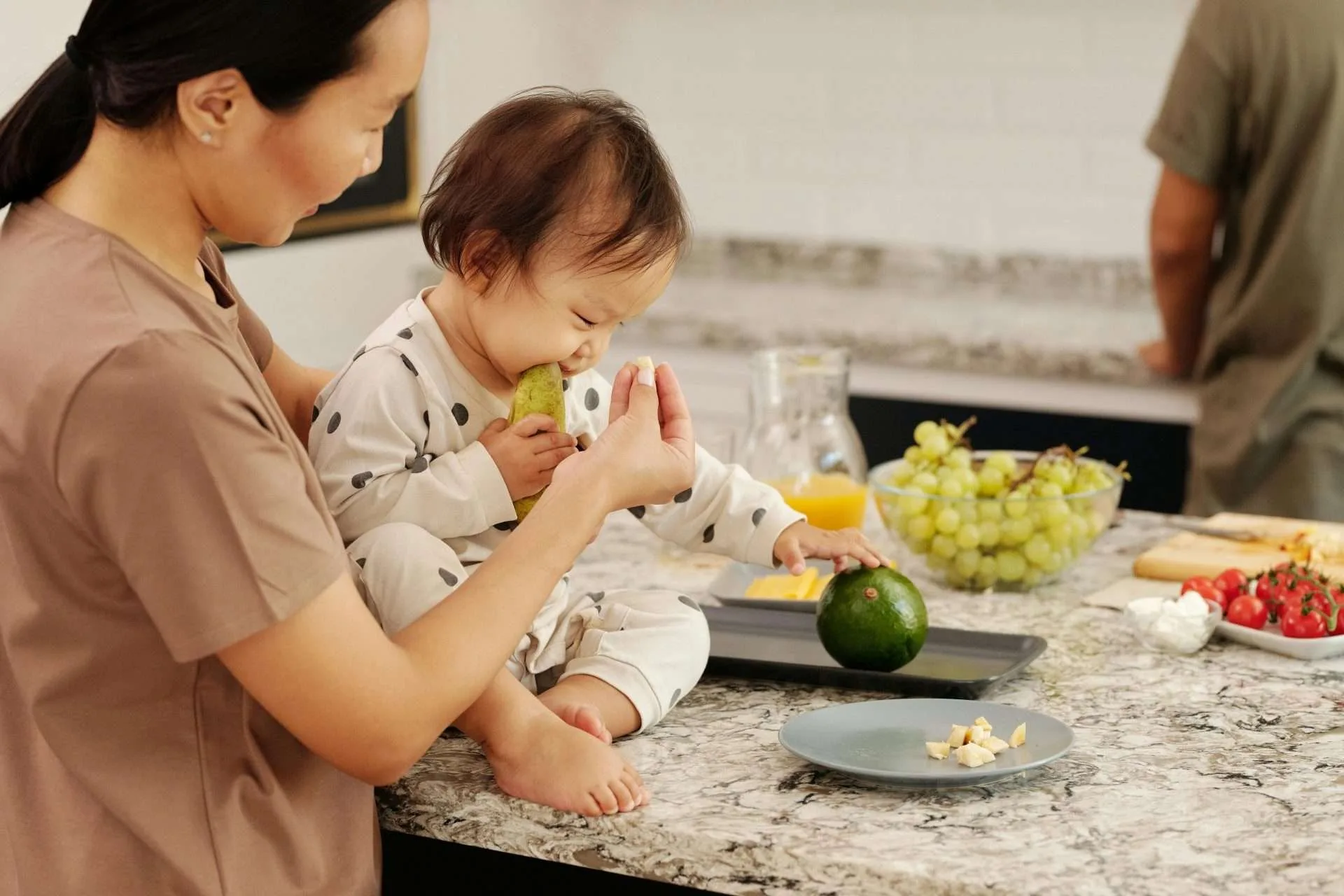 Baby trying new foods