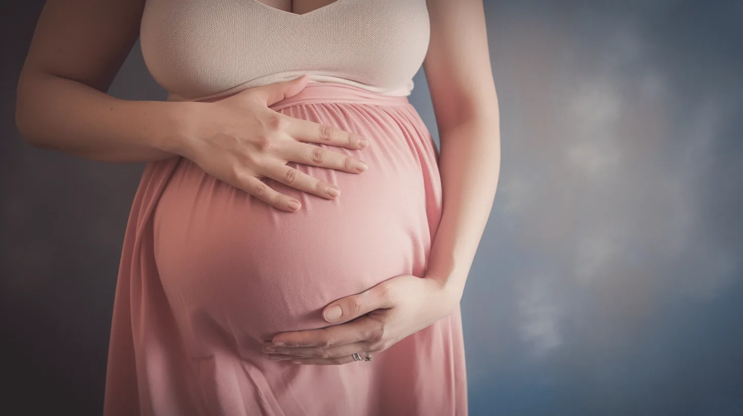 Pregnant Mother Holding her tummy
