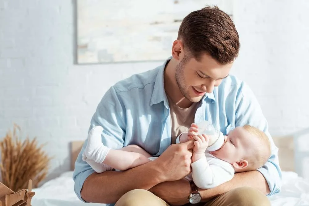 young father with baby